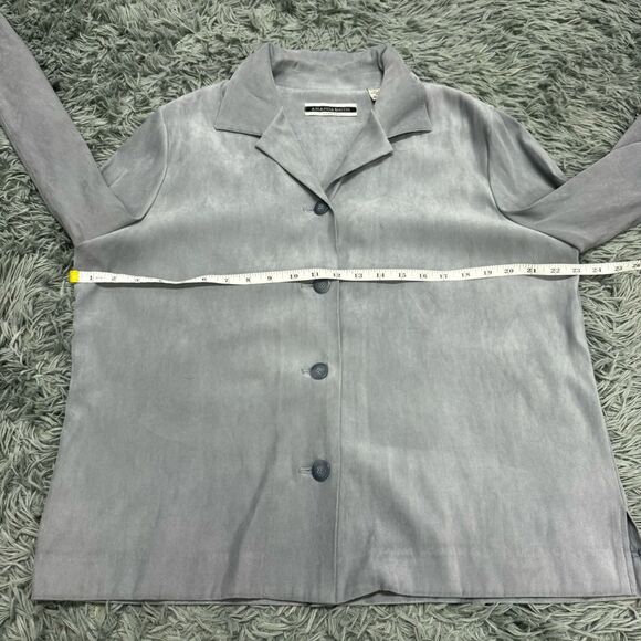 Amanda Smith Grey Button Front Shirt Size 16 - Picture 5 of 6